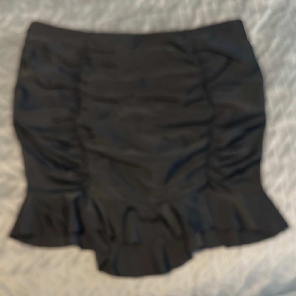 Torrid Black Swim Skirt with Subtle Ruffles